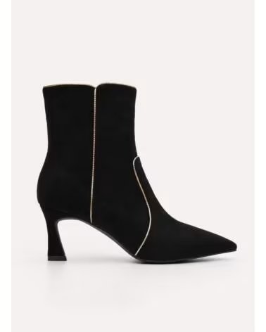 MONTEVITA NAPOLESZA SCHWARZE STIEFLETTEN MIT ABSATZ AUS VELOURSLEDER BLACK