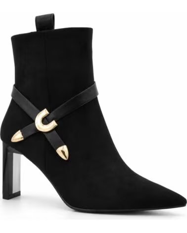 MONTEVITA LORETOZA SCHWARZE STIEFELETTEN MIT ABSATZ UND SCHNALLE BLACK