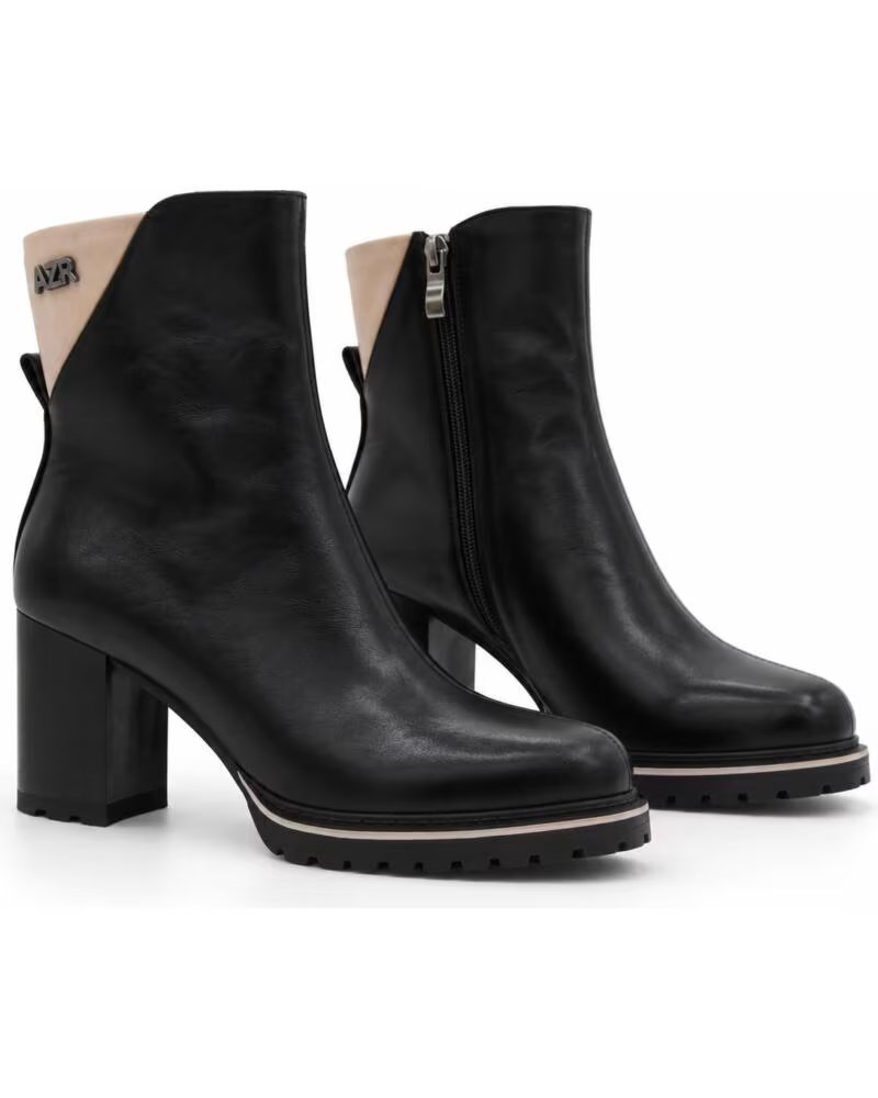MONTEVITA FLORENCIA BLACK STIVALETTI IN PELLE CON TACCO E ZIP