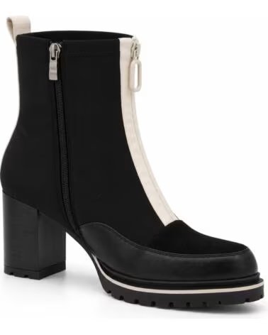 MONTEVITA MONZA DAMEN STIEFELETTEN MIT HOHEM ABSATZ IN SCHWARZ UND WEISS BLACK