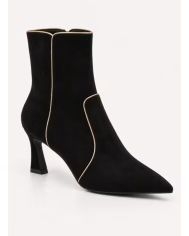 MONTEVITA NAPOLESZA SCHWARZE STIEFLETTEN MIT ABSATZ AUS VELOURSLEDER BLACK