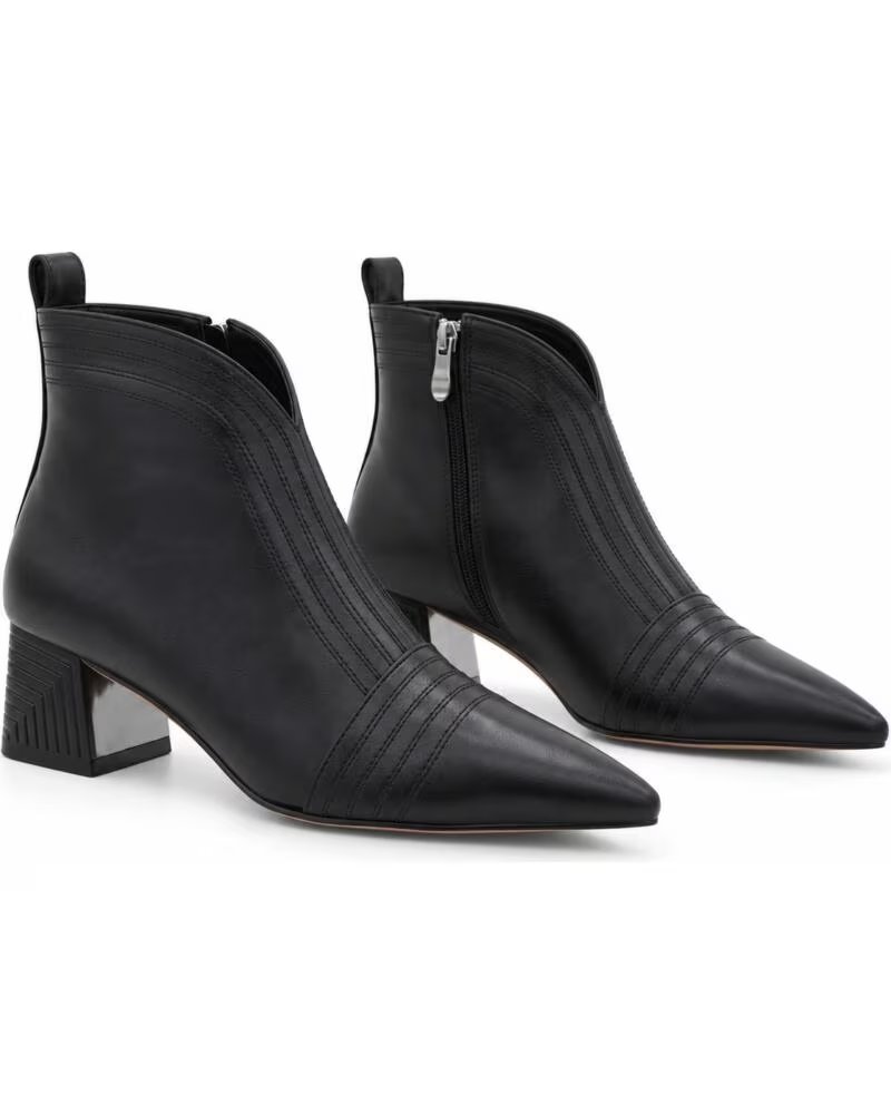 MONTEVITA LIVORNO BLACK BOTINS EM PELE PRETA PARA MULHER