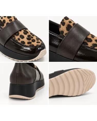 MONTEVITA PARMAZA BROWN ZAPATOS DE CUÑA CON ESTAMPADO DE LEOPARDO
