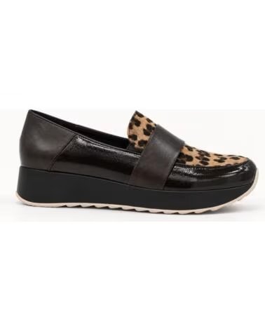 MONTEVITA PARMAZA BROWN ZAPATOS DE CUÑA CON ESTAMPADO DE LEOPARDO