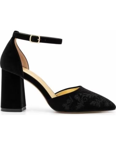 MONTEVITA SALERNO BREITER ABSATZ PUMPS MIT STICKEREI BLACK