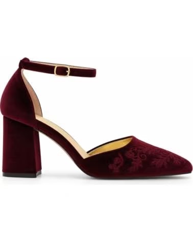 MONTEVITA SALERNO BURGUNDY SAMT PUMPS MIT BESTICKUNG