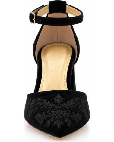 MONTEVITA SALERNO BREITER ABSATZ PUMPS MIT STICKEREI BLACK