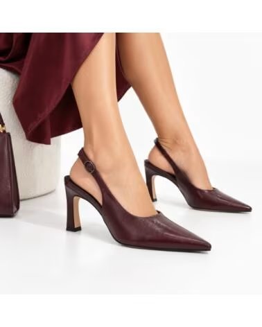 MONTEVITA SLINGBACK HIGH HEELS SANTANDERZA BURGUND BURGUNDY