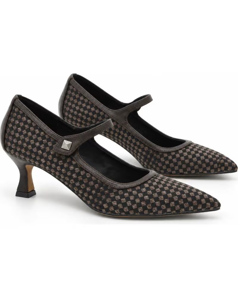 MONTEVITA PISA ZAPATOS DE TACÓN CON PATRÓN A CUADROS BROWN