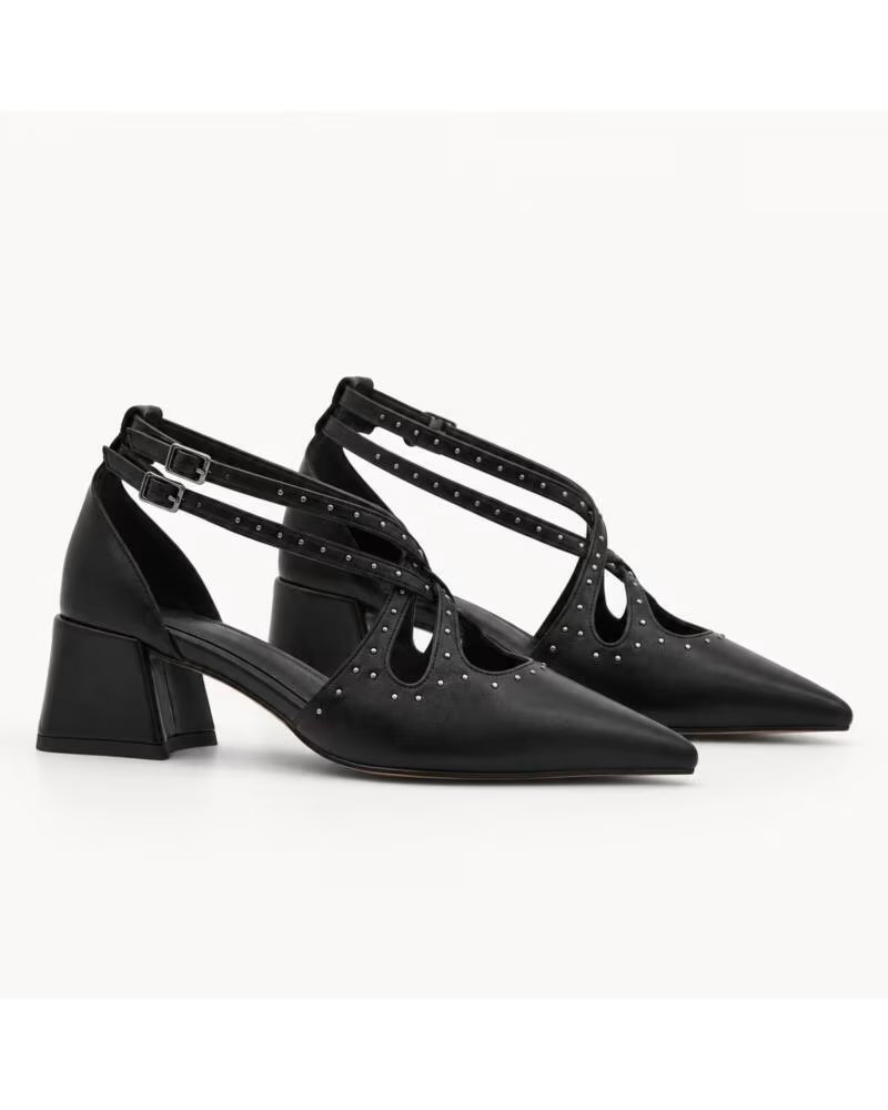 MONTEVITA SIENAZA SAPATOS DE SALTO COM TACHAS BLACK
