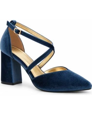 MONTEVITA SCARPE CON TACCO IN VELLUTO BLU BAEZA BLUE