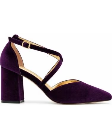 MONTEVITA ESCARPINS À TALON LARGE ET BRIDES CROISÉES EN VELOURS VIOLET PURPLE