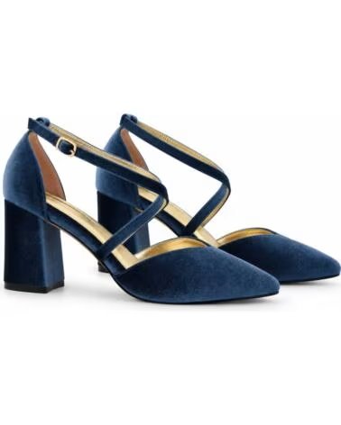 MONTEVITA SCARPE CON TACCO IN VELLUTO BLU BAEZA BLUE