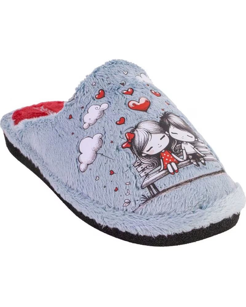 BEREVERE 6505 ZAPATILLAS DE CASA DE MUJER AZUL