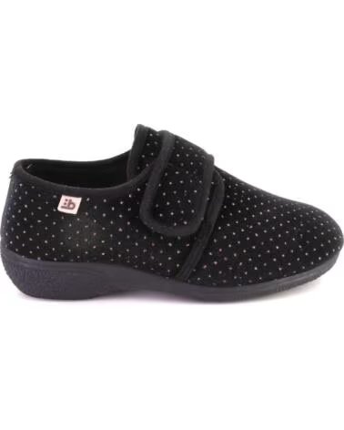 BEREVERE 6401 Zapatillas de casa de mujer negro NEGRO