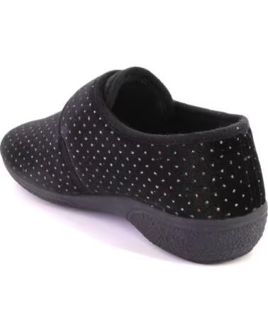 BEREVERE 6401 Zapatillas de casa de mujer negro NEGRO