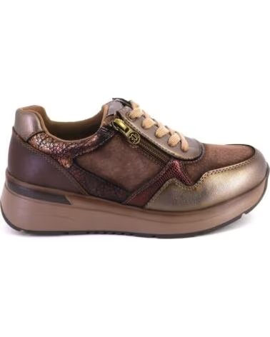 TREINTAS L4663 Zapatillas casual de mujer bronce PIEL BRONCE