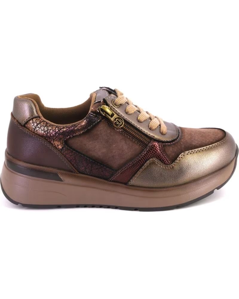 TREINTAS L4663 Zapatillas casual de mujer bronce PIEL BRONCE