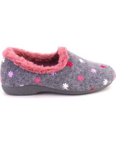 BEREVERE 6356 Zapatillas de casa de mujer gris GRIS