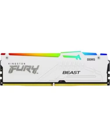 KINGSTON MEMÓRIA RAM DDR5 16GB 6000MT/S FURY BEAST RGB CL30 BRANCO