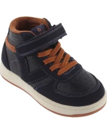 VICTORIA HIGH-TOP SNEAKER 1124133 MIT KLETTVERSCHLUSS UND SCHNÜRUNG IN LEDEROPTIK MARINO