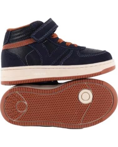 VICTORIA HIGH-TOP SNEAKER 1124133 MIT KLETTVERSCHLUSS UND SCHNÜRUNG IN LEDEROPTIK MARINO