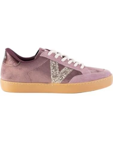 VICTORIA BASKETS BERLIN VELOURS ET CROÛTE DE CUIR 1126250 MAUVE MALVA