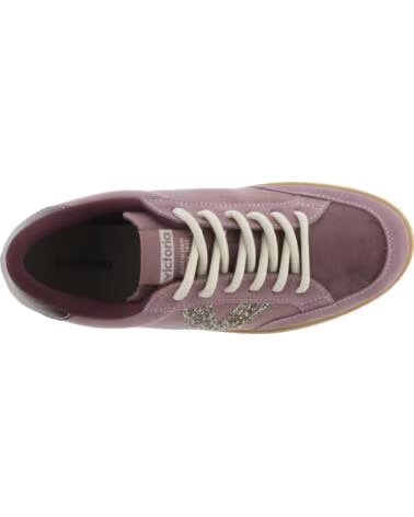 VICTORIA BASKETS BERLIN VELOURS ET CROÛTE DE CUIR 1126250 MAUVE MALVA