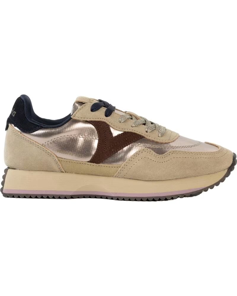 VICTORIA SNEAKERS COSMOS NYLON METALLO E CROSTA DI CUOIO 1134118 PLATINO