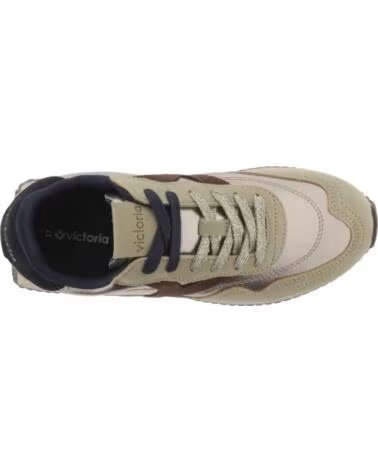 VICTORIA SNEAKERS COSMOS NYLON METALLO E CROSTA DI CUOIO 1134118 PLATINO