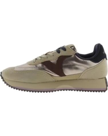 VICTORIA SNEAKERS COSMOS NYLON METALLO E CROSTA DI CUOIO 1134118 PLATINO