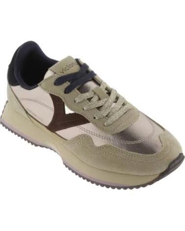 VICTORIA SNEAKERS COSMOS NYLON METALLO E CROSTA DI CUOIO 1134118 PLATINO
