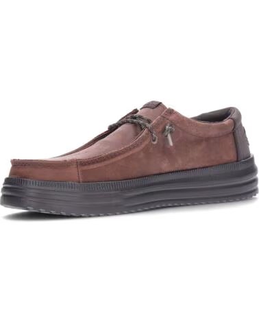 HEY DUDE ZAPATOS PARA HOMBRE 45847 REV TUMBLED LEATHER CHOCOLATE