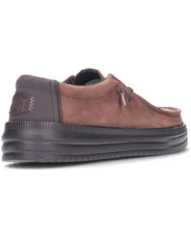 HEY DUDE ZAPATOS PARA HOMBRE 45847 REV TUMBLED LEATHER CHOCOLATE