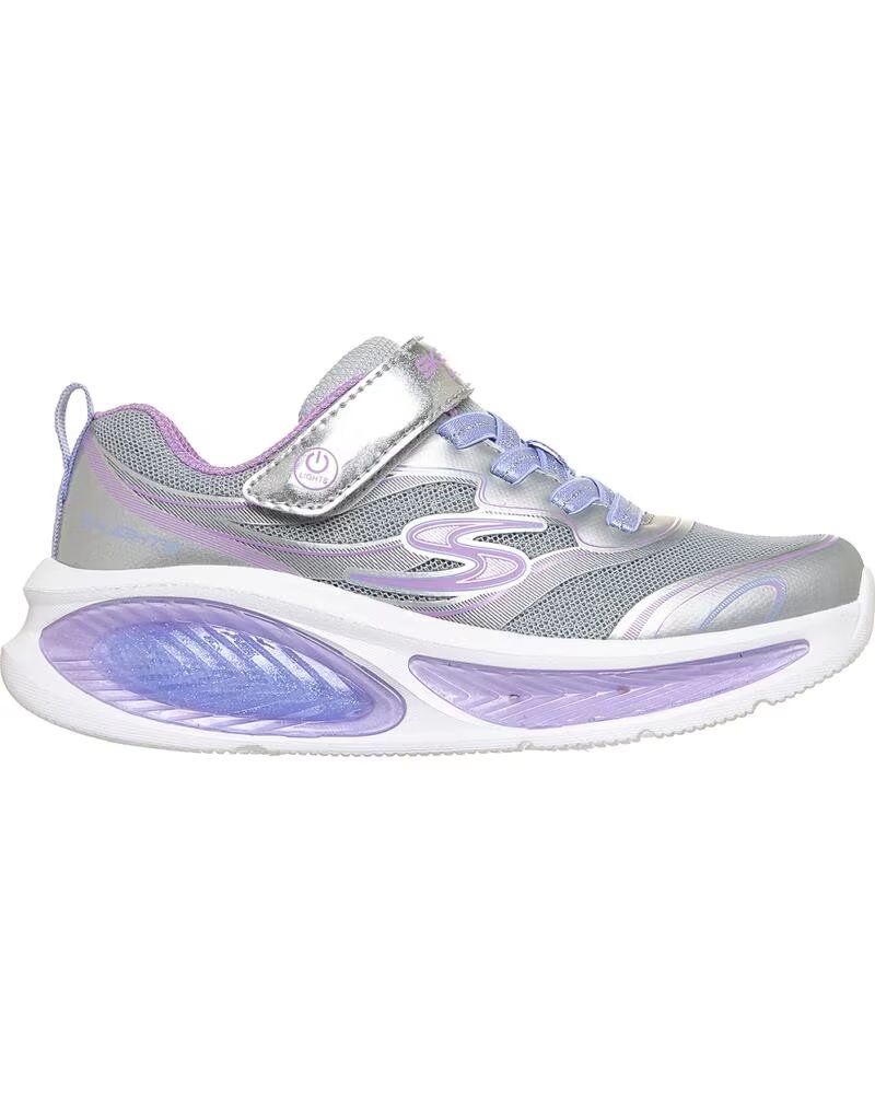 SKECHERS LIL COSMIC GLOW 20 BASKETS LUMINEUSES POUR FILLE SILVER