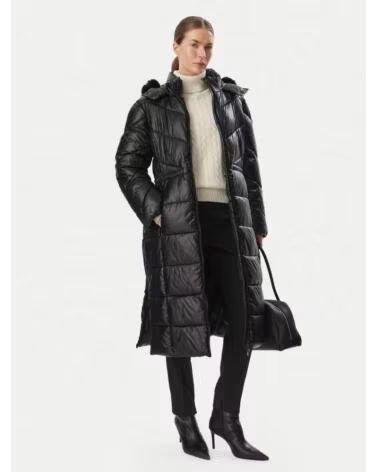 MORGAN CAPPOTTO LUNGO IMBOTTITO CON CAPPUCCIO GCLIC NEGRO