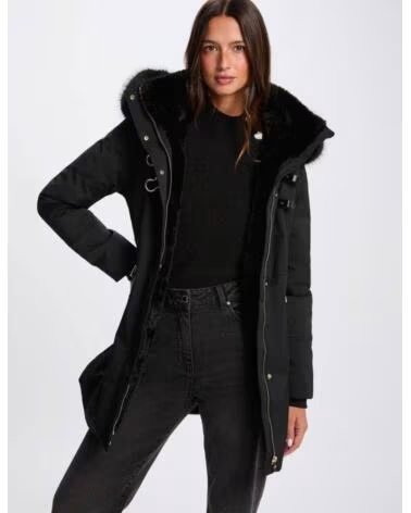 MORGAN MANTEAU GKILIA AVEC CAPUCHE ET FOURRURE NEGRO