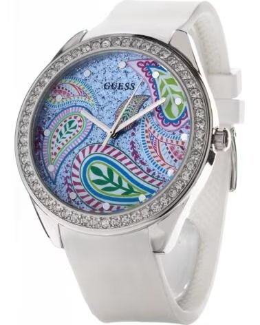 GUESS UHR W1066L1 DAMEN MEHRFARBIG SILIKON WEISS BLANCO