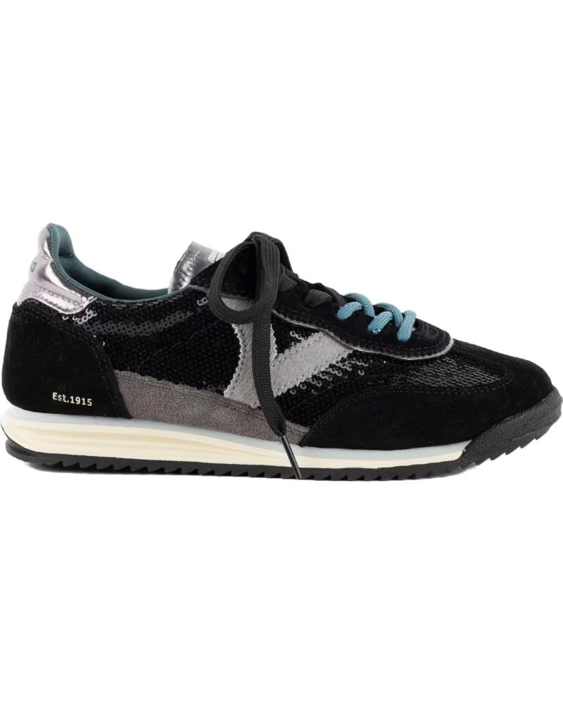 VICTORIA SATURNO SNEAKER VELOURSLEDER UND PAILLETTEN 1158119 NEGRO