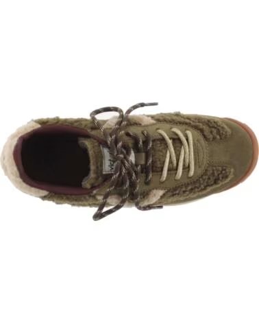 VICTORIA SATURNO SNEAKER VELOURSLEDER UND LAMMFELL 1158120 KAKI