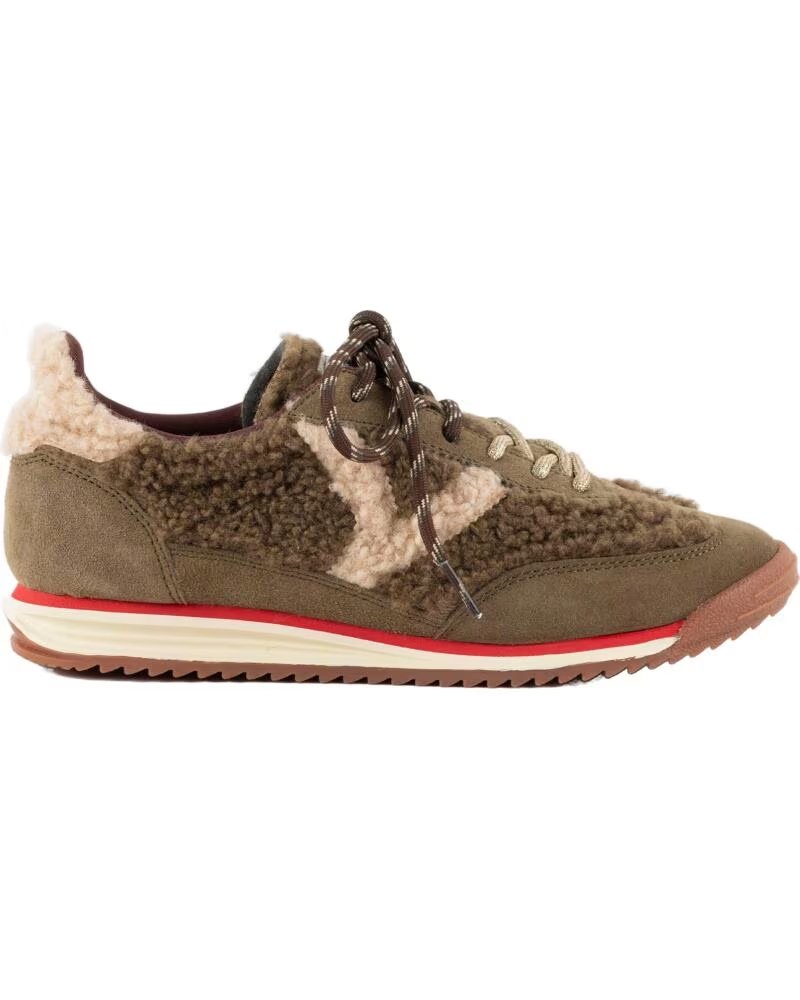 VICTORIA SATURNO SNEAKER VELOURSLEDER UND LAMMFELL 1158120 KAKI