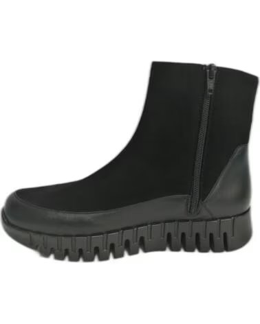 PIESANTO 265696 STIVALETTI IN PELLE E SCAMOSCIATO NERI CON CERNIERA NEGRO