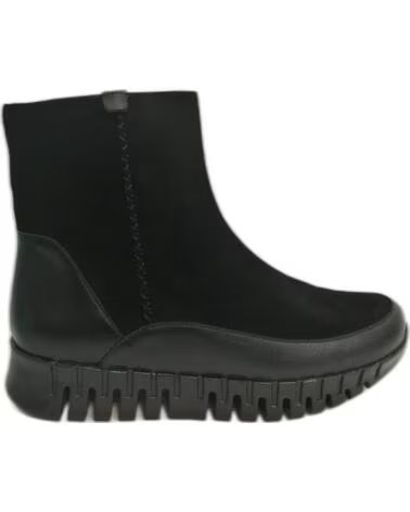 PIESANTO 265696 STIVALETTI IN PELLE E SCAMOSCIATO NERI CON CERNIERA NEGRO