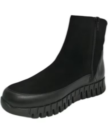 PIESANTO 265696 STIVALETTI IN PELLE E SCAMOSCIATO NERI CON CERNIERA NEGRO