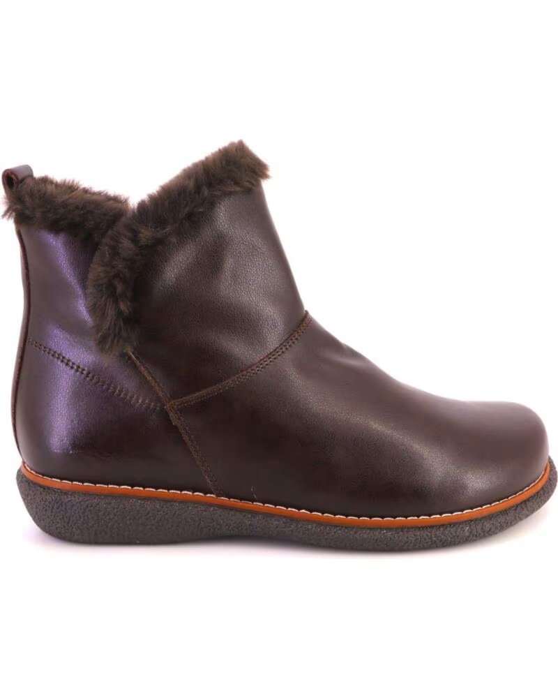 VALERIAS 2873 STIVALETTI DA DONNA IN PELLE MARRONE CON PELLICCIA E CERNIERA MARRON