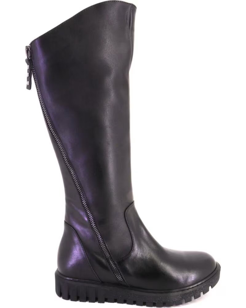 TREINTAS L1515 DAMEN LANGSCHAFTSTIEFEL AUS LEDER IN SCHWARZ NEGRO