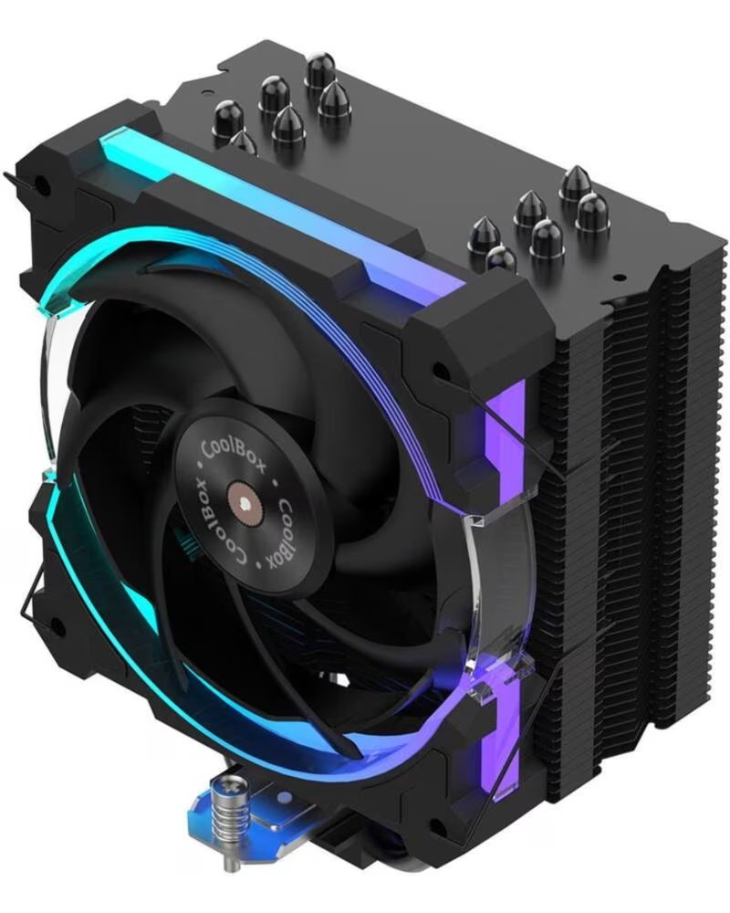 COOLBOX Ventilador disipador cpu gaming negro argb h6 ring