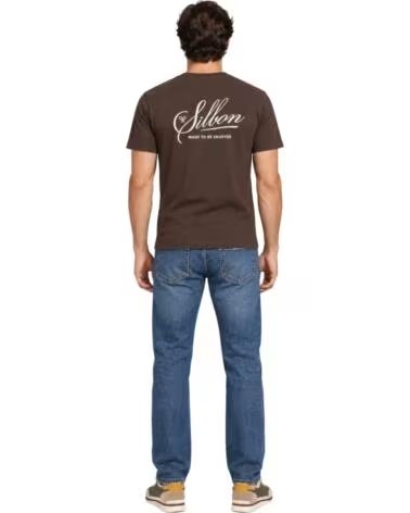 SILBON T-SHIRT MANCHES COURTES HOMME MARRON