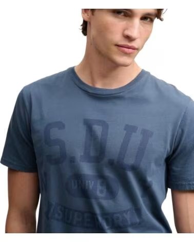SUPERDRY T-SHIRT MANCHES COURTES HOMME BLEU SDU UNIVERSITY AZUL