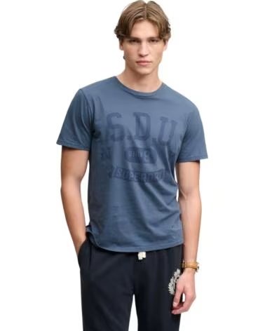 SUPERDRY T-SHIRT MANCHES COURTES HOMME BLEU SDU UNIVERSITY AZUL